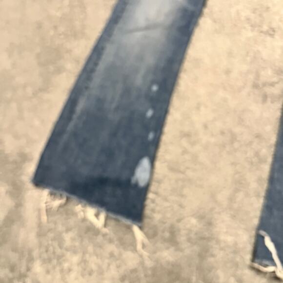 Rag & Bone Jeans Womens 25 10” Cropped Flare Raw Hem Blue Denim Pants - Picture 4 of 12